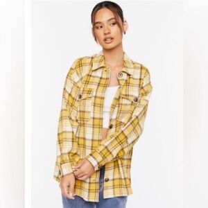 Forever21 Yellow Plaid Women’s Shacket